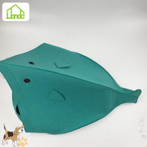 Foldable and comfortable shark type felt pet nest