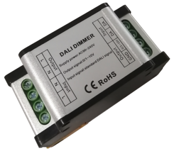 DL108 Tegangan Tinggi AC90V-240V LED Dali Dimmer Controller dengan 1 saluran, output sinyal 0-10V atau 1-10V dan kapasitas 5A