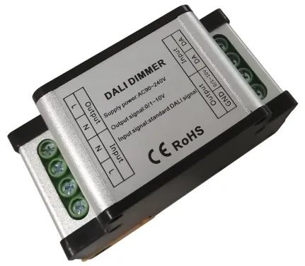 DL108 High Voltage AC90V-240V LED DALI Dimmer Controller with 1 Channel, 0-10V or 1-10V Signal Output and 5A Capacity