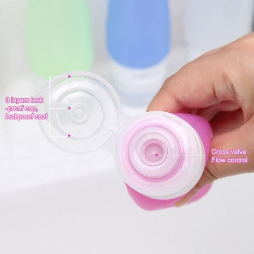 BPA Free Squeeze 3oz Silicone Liquid Travel Bottles