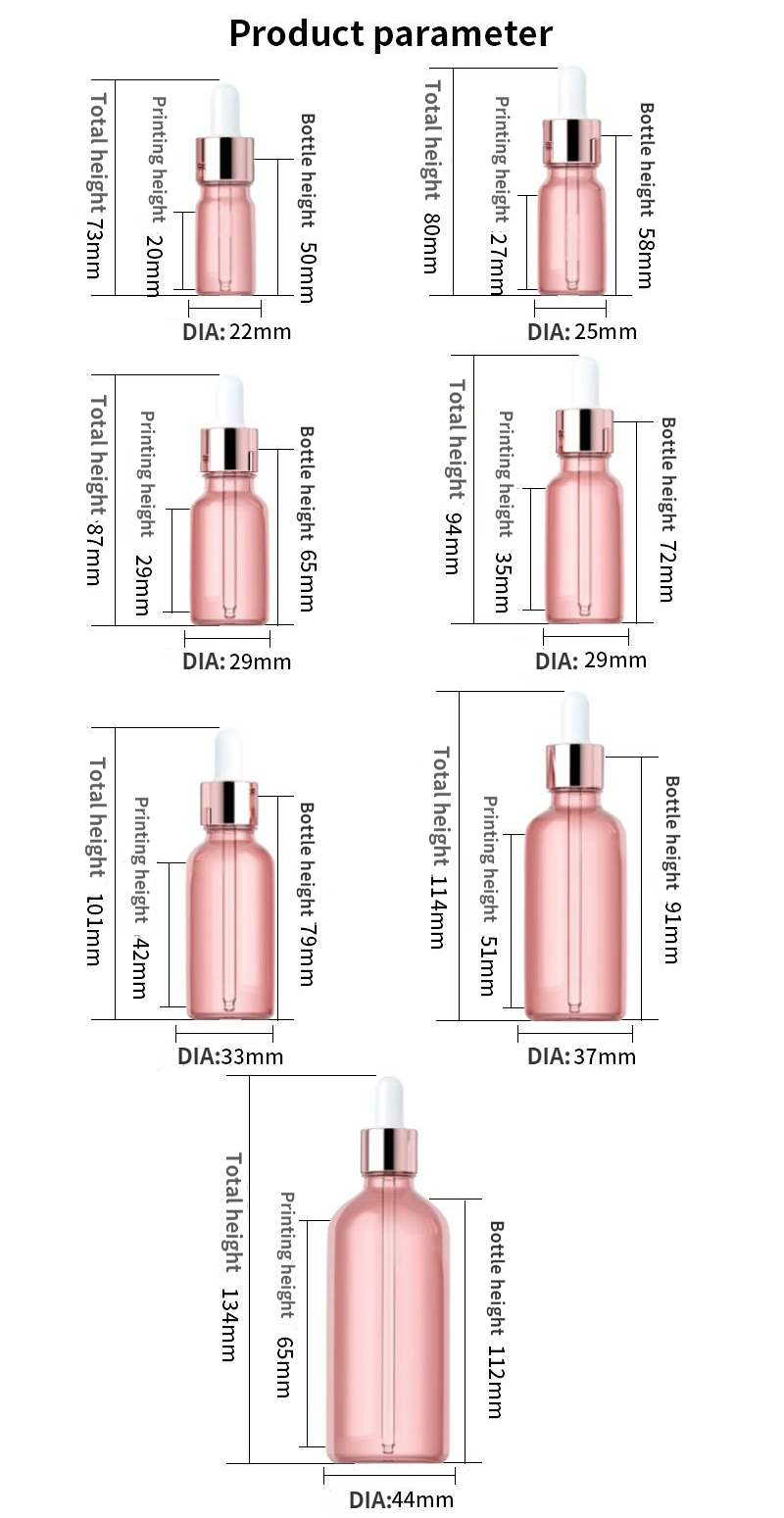 pink glass dropper bottle