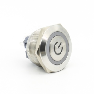 Interruttore del pulsante in metallo con LED, 1NO+1NC, 25 mm, auto-resettamento, CE approvato