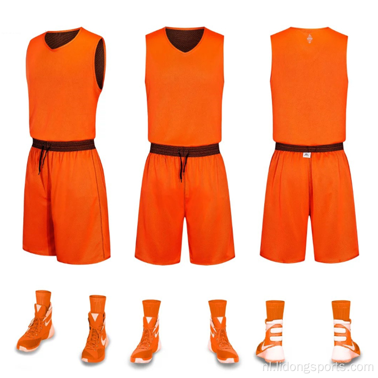 Groothandel nieuw omkeerbaar basketbaluniform