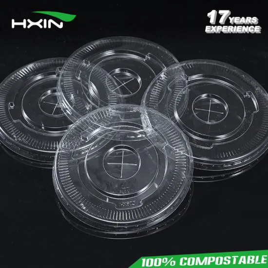 Eco-friendly material 100% biodegradable disposable heat stable plastic PLA coffee cup lid
