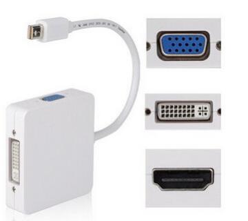 mini displayport video adapter 3 in 1 white color