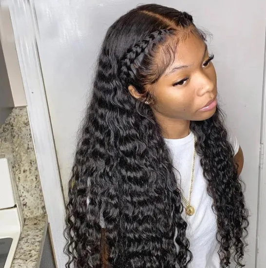 Deep Wave 30 32 Inch Curly Human Hair Wigs For Black Women Pre Plucked Wigs Wet And Wavy 13x4 Water Wave Hd Lace Wig
