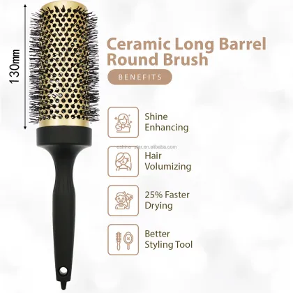 Ceramic Long Barrel Round Brush Heat Resistant