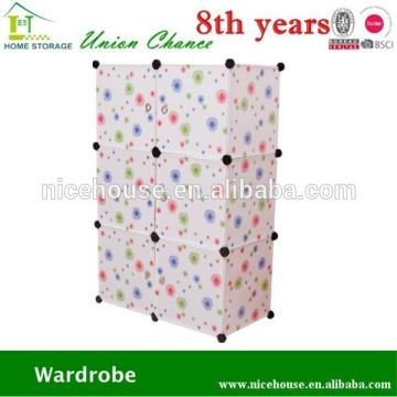 6 grids plastic flower printing DIY custom made wardrobe for home storage