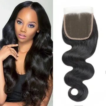 Lan-Daisy Vietnam Hair Body Wave Lace Closure  Free /Middle/ Three Part Transparent Lace Remy Human Hair Closure  4 by 4 Closure