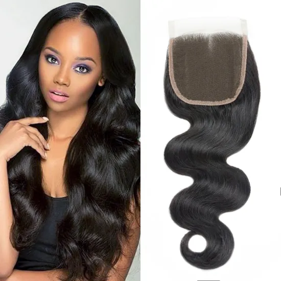 Lan-Daisy Vietnam Hair Body Wave Lace Closure  Free /Middle/ Three Part Transparent Lace Remy Human Hair Closure  4 by 4 Closure