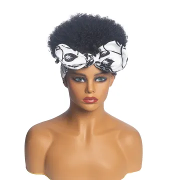 Aishili wholesale wig with headband attached Afro curly headband wigs for black women