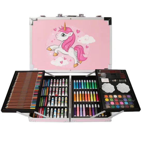 Double-Layer Aluminium Alloy Box Watercolor Art Set Gifts for Kids