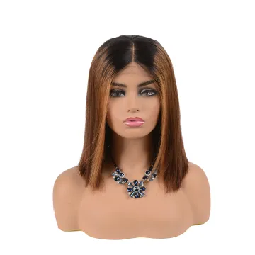 High Quality Cheap Virgin Cuticle Aligned Colored 30#  Bob Short Wig, Brazilian Curly Bob Lace Front Wig ,Bob Human Hair