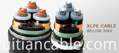 3 Core XLPE 300mm2 185mm 33KV Armoured Electrical Underground Power Cable