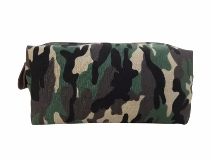 Easy carry Classic design camouflage canvas makeup bag