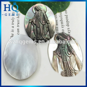 Nature abalone statue of the Virgin shell MOP slices