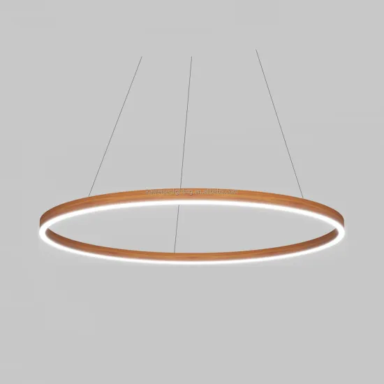 Customizable Wooden Dimmable Round Pendant LED Light Chandelier - 45W, 24 Inch