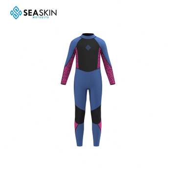 Muta da ragazza Seaskin in neoprene da 3/2 mm con cerniera posteriore - Calda per acque da 18 a 28 ℃ | Per l'allenamento di surf e snorkeling