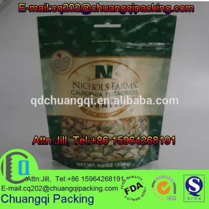 California dried pistachios nuts packing bag