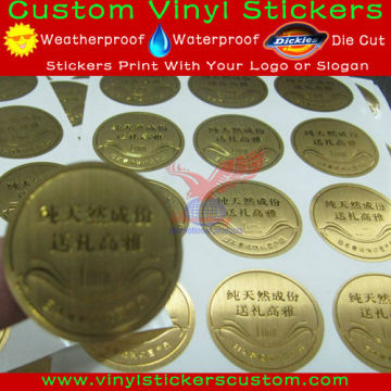 Round Shape Gold Foil Stickers