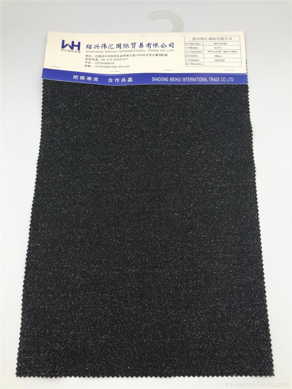 Tejido de punto negro 280GSM R / P / L / SP Tejidos de doble cara