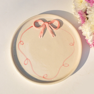 Adorable Pik Bow Ceramic Platter Plates Sets Dinnerware Restaurant Plates
