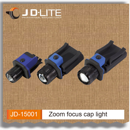 Multi-functional right led headlamp zoom focus cap light with clip can be easy carry