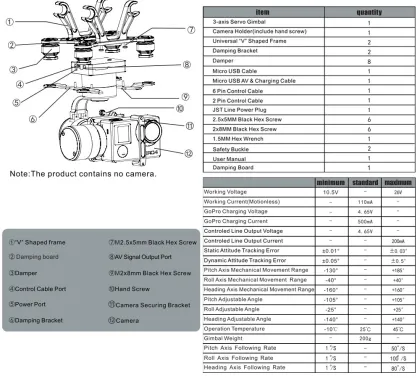 Zhiyun Z1 TINY2 3 Axis Gopro Aerial Gimbal