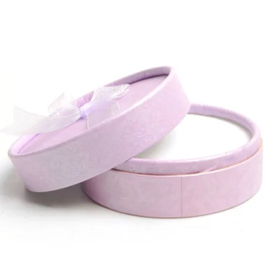 Pink Color Round Shaped Jewelry Gift Box