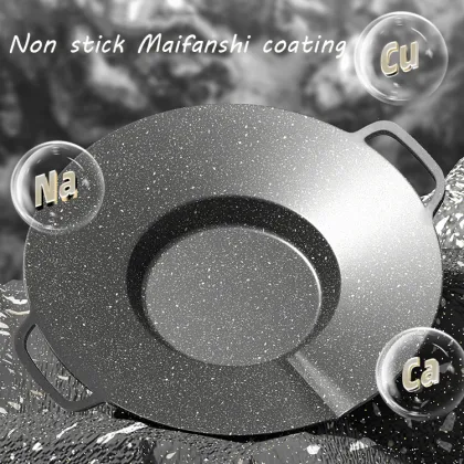 Wholesale Enamel Frying Pan with Double Ears Grill Pan - Indoor Cooking Pan