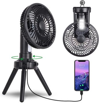 Portable Tripod Stand LED Camping Light: USB Rechargeable Wireless Fan