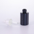 Luxurious Black Essential Oil Bottle 20ml black glass serum bottle with white dropper Factory