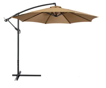 10Ft Banana Umbrella UV50+ Waterproof Patio Parasol