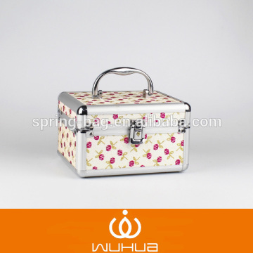 COSMETIC MAKEUP BOX/CASE (ALUMINUM PURPLE GLITTER CASE W/STRAP)