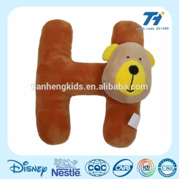 Wholesale custom bear animal plush toy H alphabet baby toys for education and puzzle