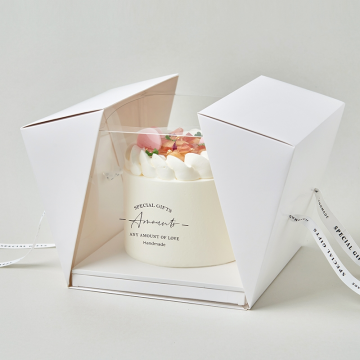 Wedding Custom Logo Plastic Clear Transparent Cake Box