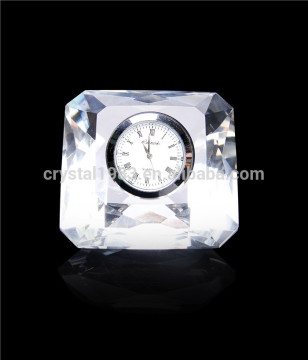 Fashion square crystal clock for Office decoration