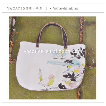 leather handbag vacation canvas bag for summer holiday
