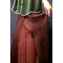 falda de satén marrón maxi