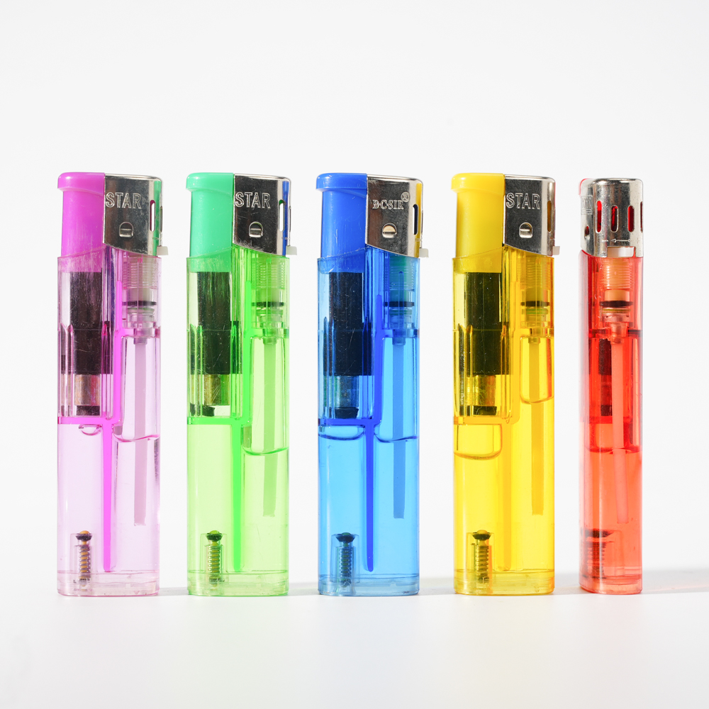 Soft Flame Five Color Transparent Piezo Lighter