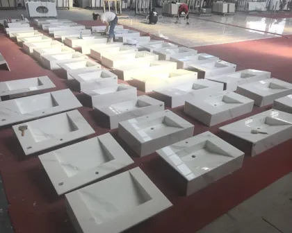 Premier Calacatta Sintered Stone Vanities with Integrated Sink