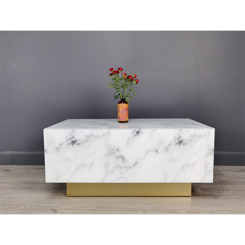Table basse en verre motif en marbre