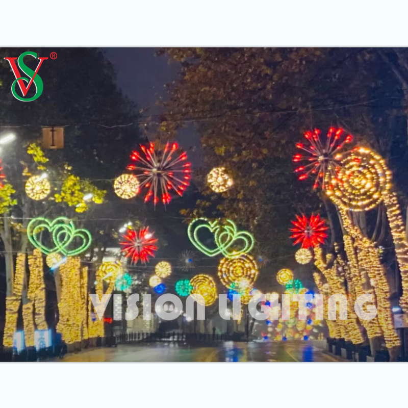 Full Color 12V Fireworks Tree Lights for Outdoor Events