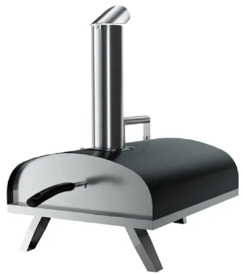 Outdoor Portable 12" Stainless Steel  Pizza Oven Wood Pellet and Charcoal Fired Pizza with Pizza Stone, Foldable Legs