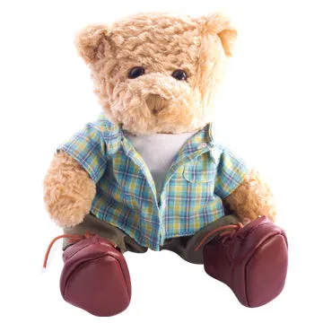 Plush stuffed bear toy with T-shirt and sheet, ideal for promotion