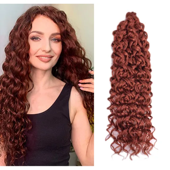 24''125g Cheap Deep Wave Twist Ocean Water Wave Blonde Hawaii Curl Synthetic Braiding Hair Extensions Crochet Hair Attachment