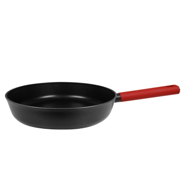 Factory Direct Cast Iron Frying Pans 24cm with Wooden Handles and Non-Stick Coating