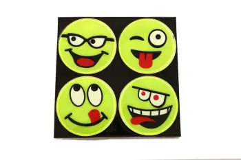 Reflective adhesive sticker with smile