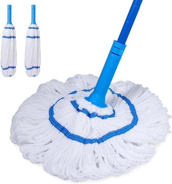 2024 Twist Spin Floor Mop: Rotatable Microfiber, Long Handle, Self-Twisting Water Mop with Bucket