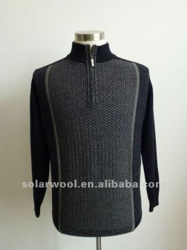 Men's cashmere jacquard raglan cardigan